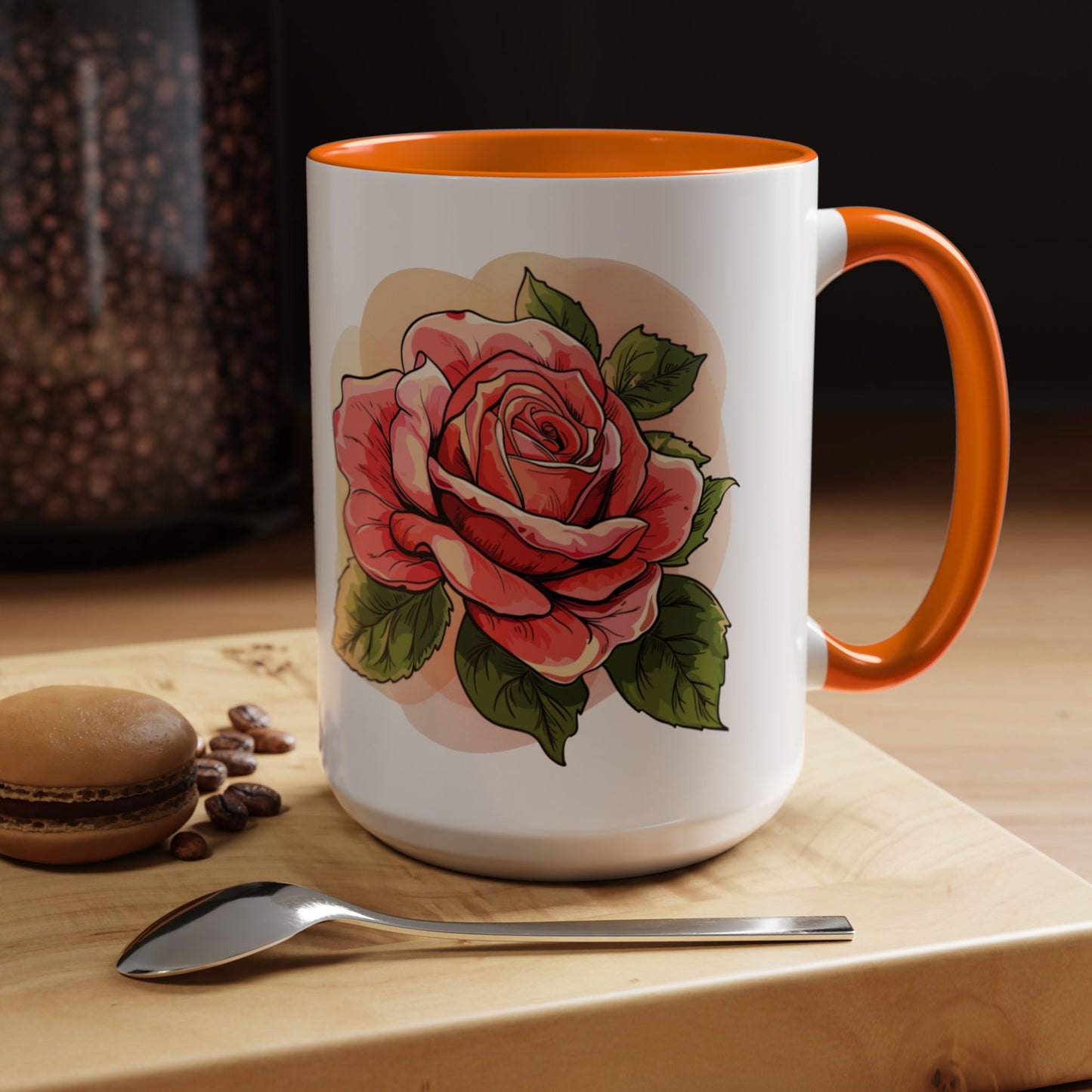 Elegant Floral Accent Coffee Mug - Perfect Gift for Garden Lovers
