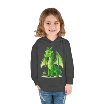Toddler Pullover Fleece Hoodie - Cute Cartoon Dragon Design Hoodie
