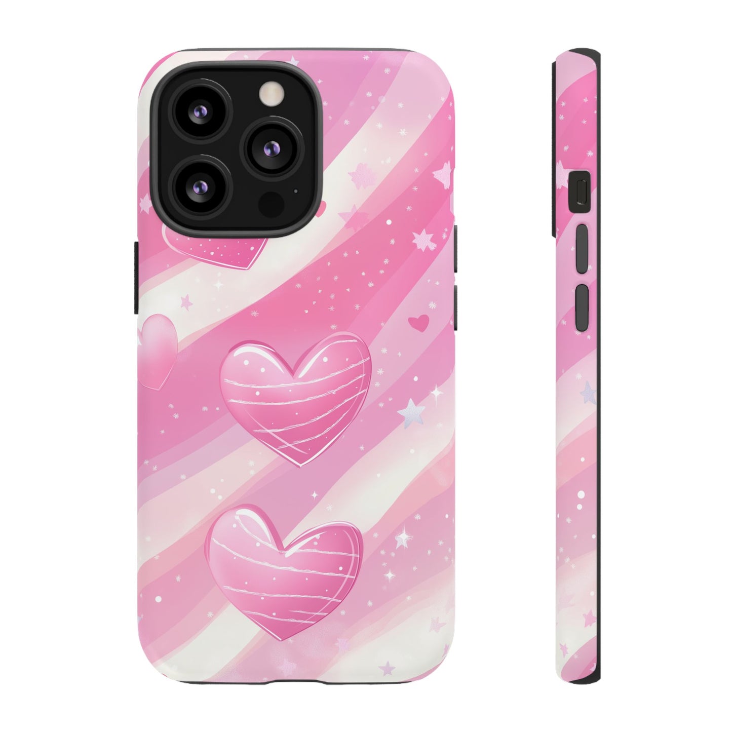 Pink Hearts Phone Case - iPhone, Samsung, and Google case