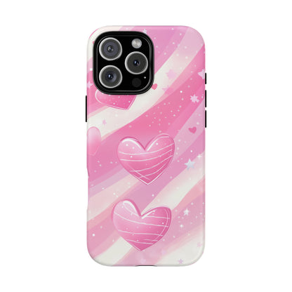 Pink Hearts Phone Case - iPhone, Samsung, and Google case