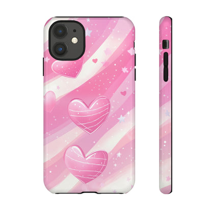 Pink Hearts Phone Case - iPhone, Samsung, and Google case