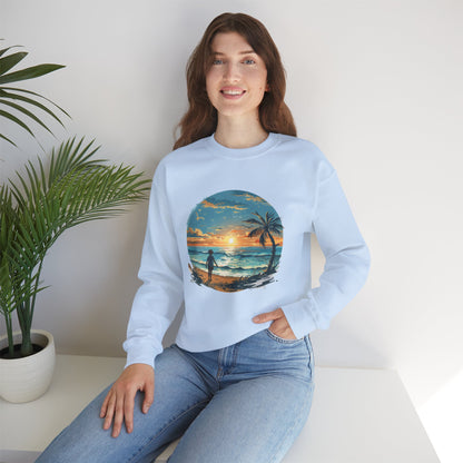 Unisex Heavy Blend™ Crewneck Sweatshirt - Colorful Beach Design