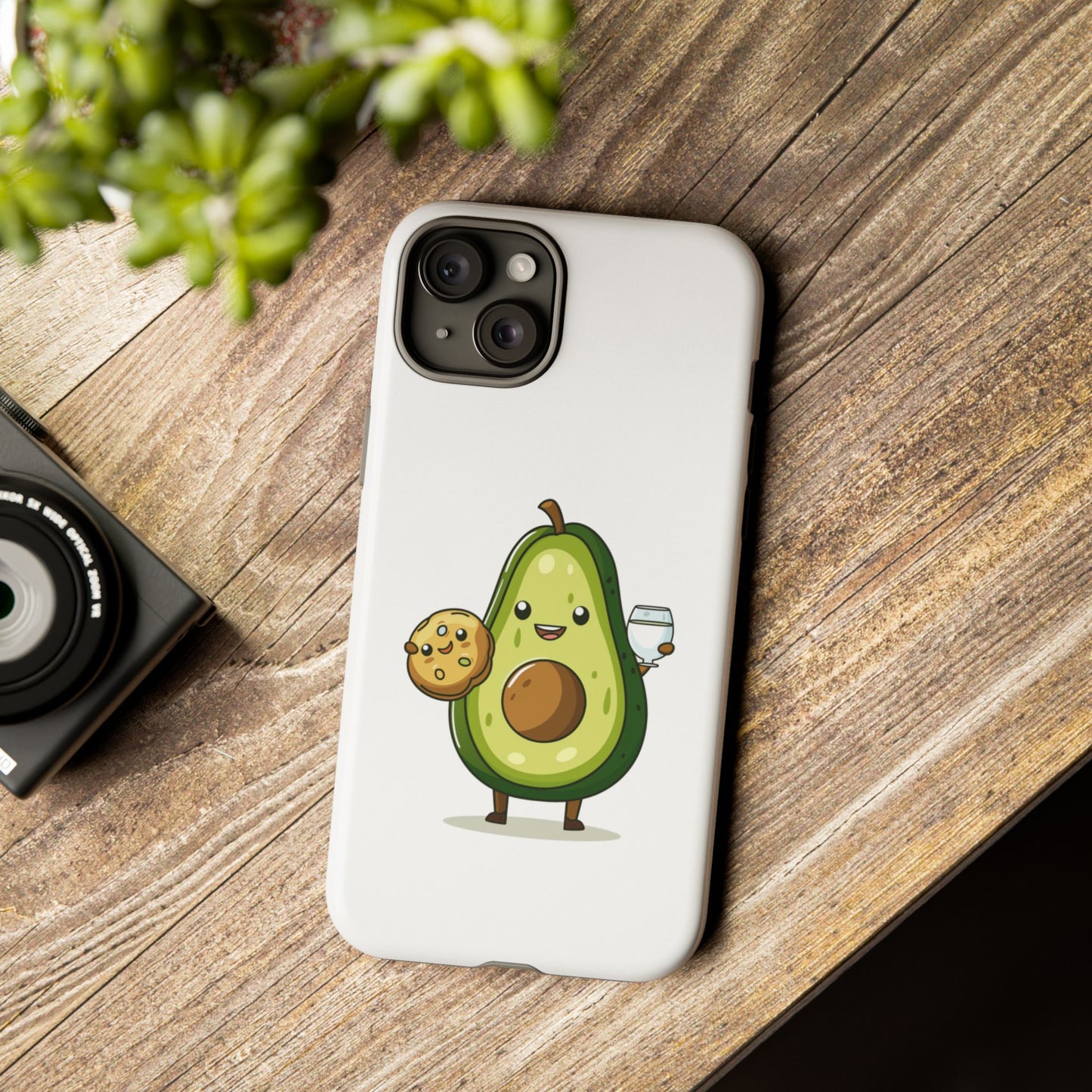 Tough Cases with Cute avocado cartoon character for iPhone, Samsung, and Google case