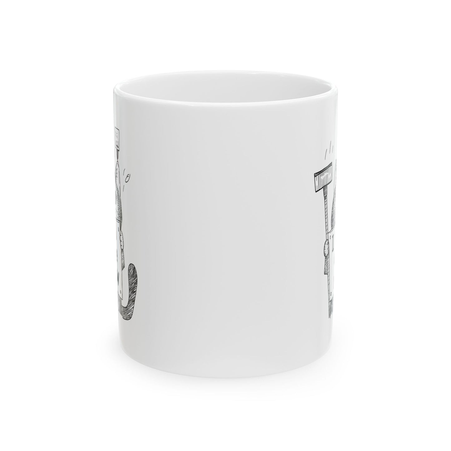 Ceramic Mug, (11oz, 15oz) - "I Need Coffee Meeow" Design with Cartoon Cat Mug