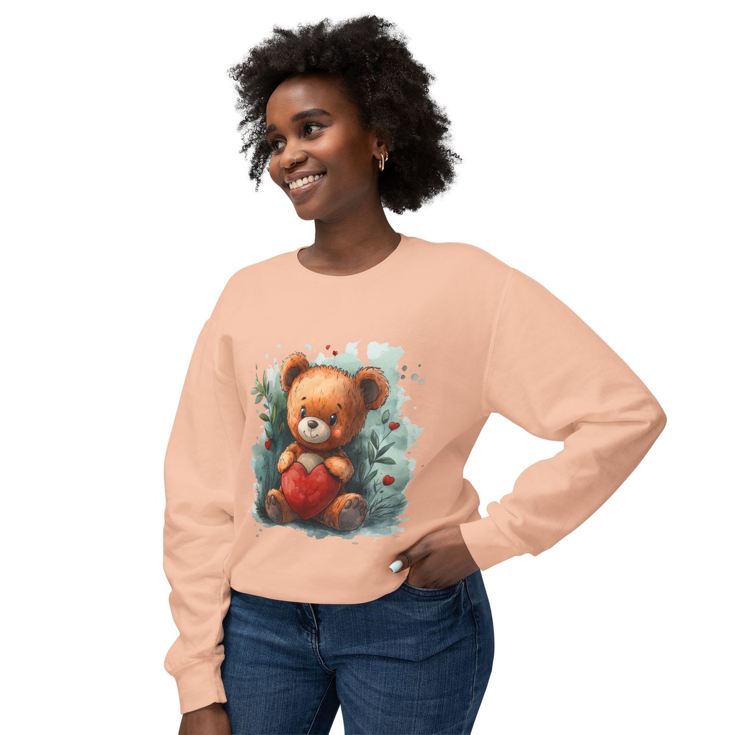 Teddy Bear Unisex Lightweight Crewneck Sweatshirt