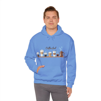 Unisex Heavy Blend™ Hooded Sweatshirt - Cozy Coffee Cups Design Hooded Sweatshirt