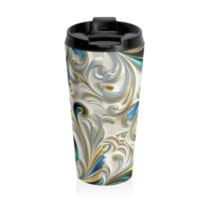 Stainless Steel Travel Mug - Coffee Thermos - Swirls & Floral Patterns Travel Mug