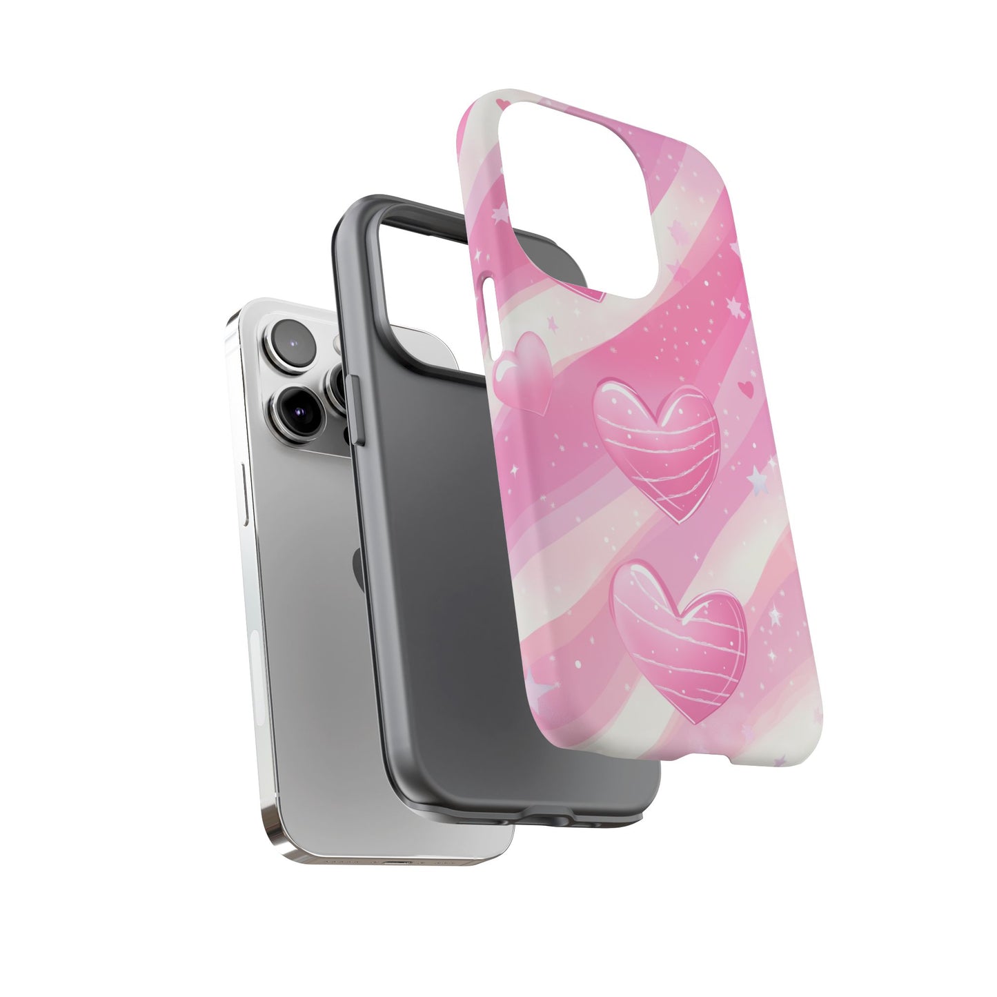 Pink Hearts Phone Case - iPhone, Samsung, and Google case