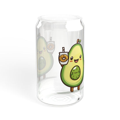 Cute Avocado Sipper Glass, 16oz