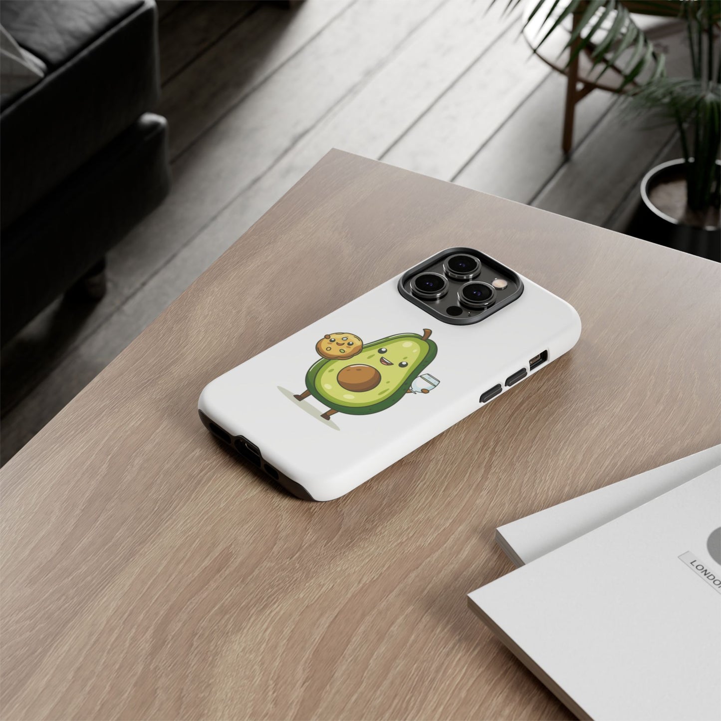 Tough Cases with Cute avocado cartoon character for iPhone, Samsung, and Google case