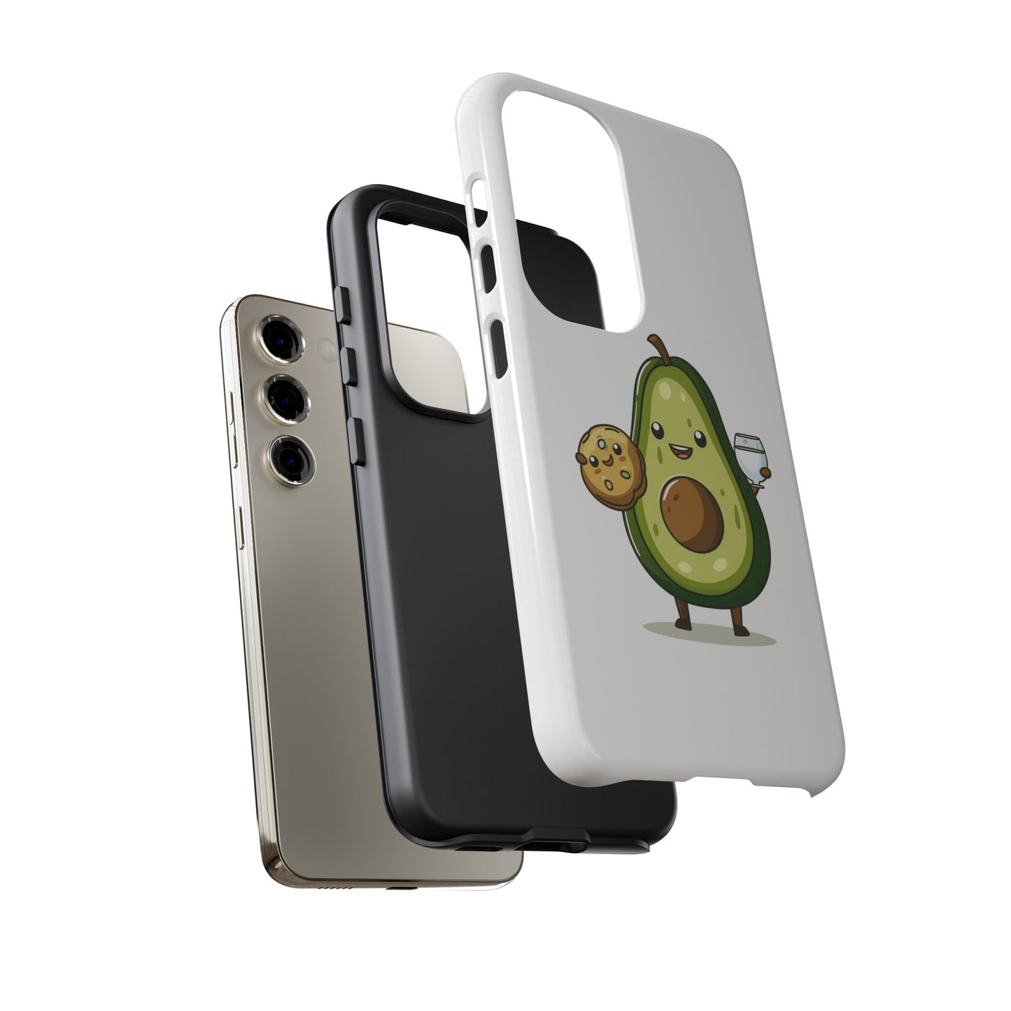 Tough Cases with Cute avocado cartoon character for iPhone, Samsung, and Google case