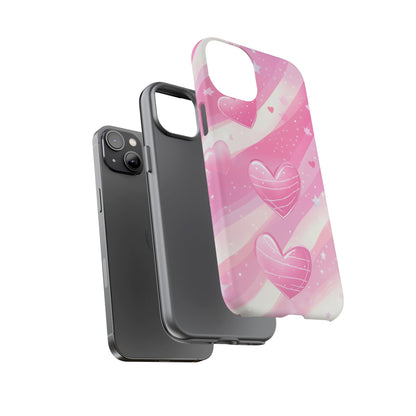 Pink Hearts Phone Case - iPhone, Samsung, and Google case