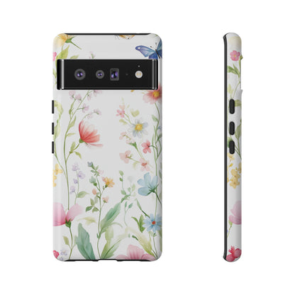 Watercolor Wildflower & Butterfly Phone Case - iPhone, Samsung, and Google case