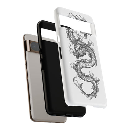 Dragons Phone Cases - Black Ink Tattoo Design of Dragons Tough Cases