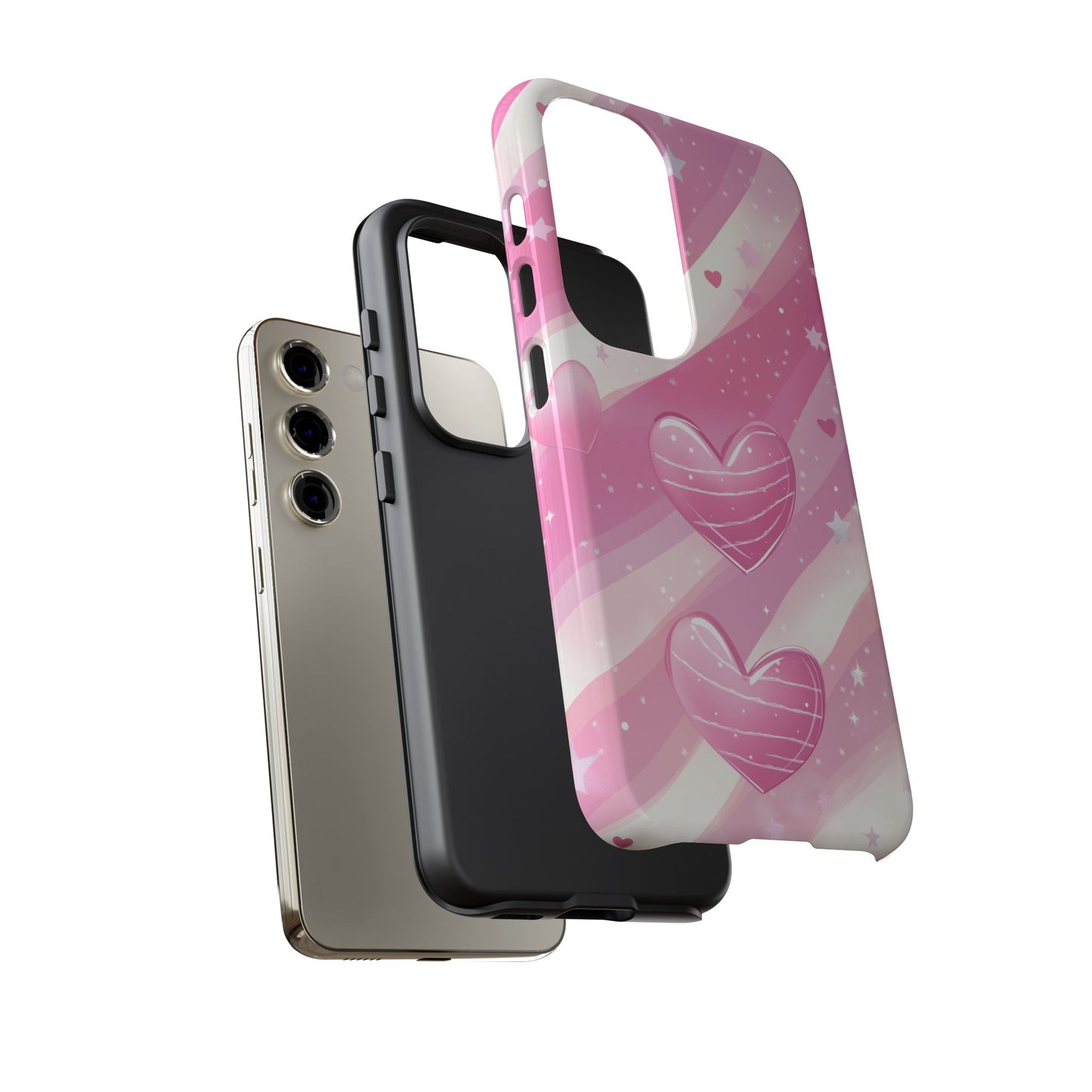 Pink Hearts Phone Case - iPhone, Samsung, and Google case