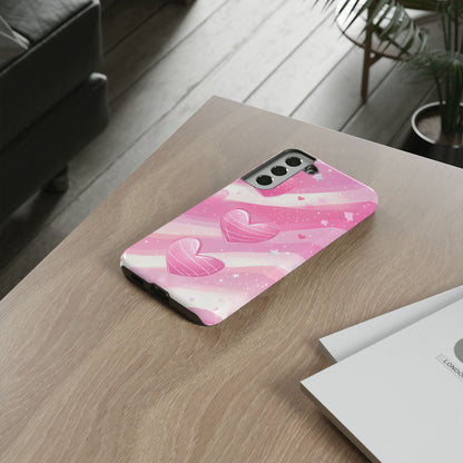 Pink Hearts Phone Case - iPhone, Samsung, and Google case