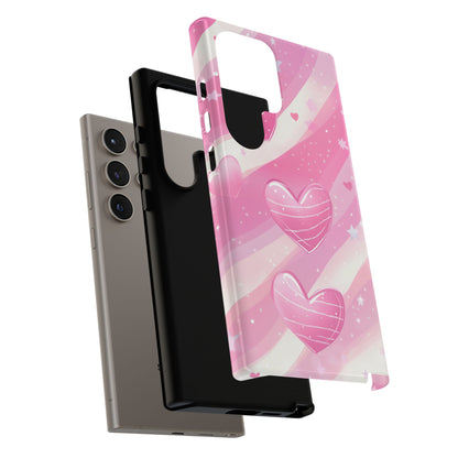 Pink Hearts Phone Case - iPhone, Samsung, and Google case