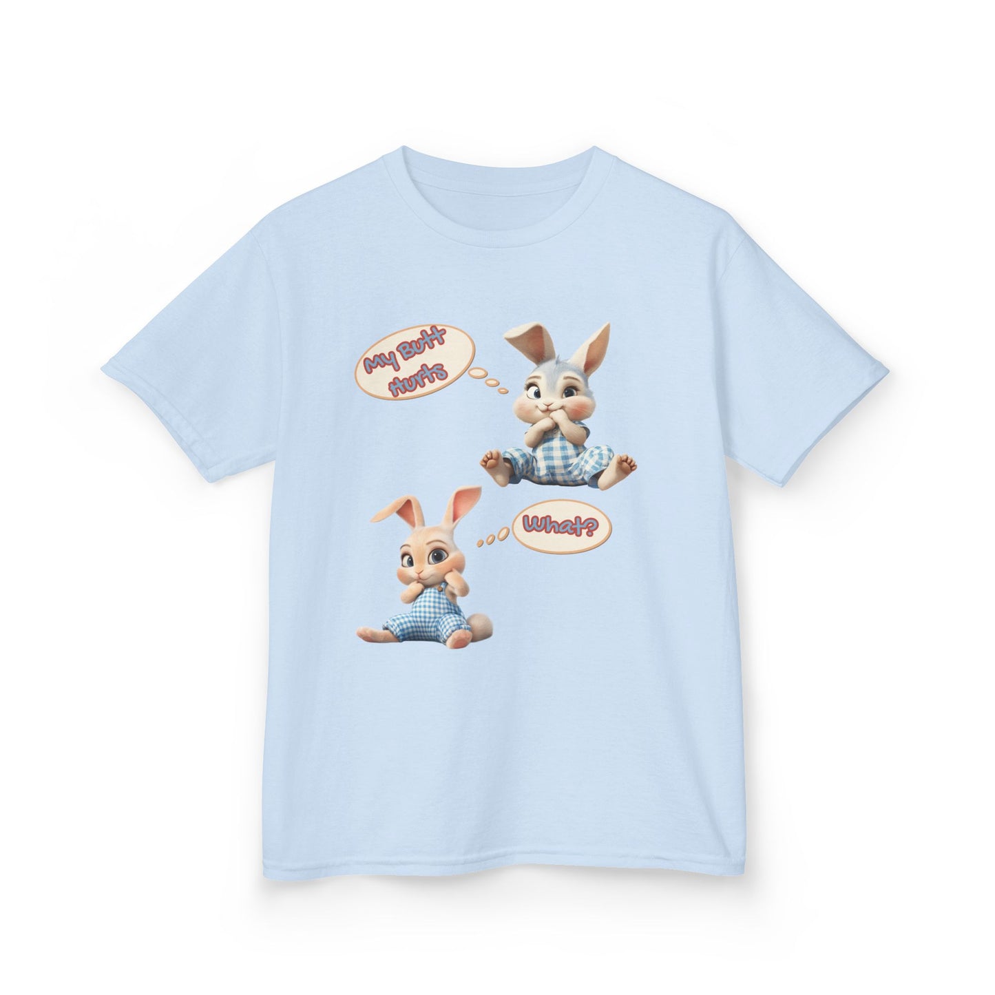 Cute Bunny Youth Heavy Cotton Tee - "My Butt Hurts" Graphic T-Shirt