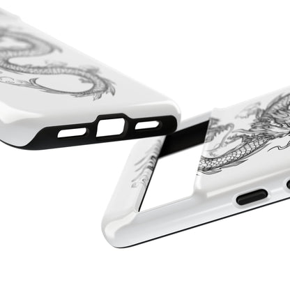 Dragons Phone Cases - Black Ink Tattoo Design of Dragons Tough Cases