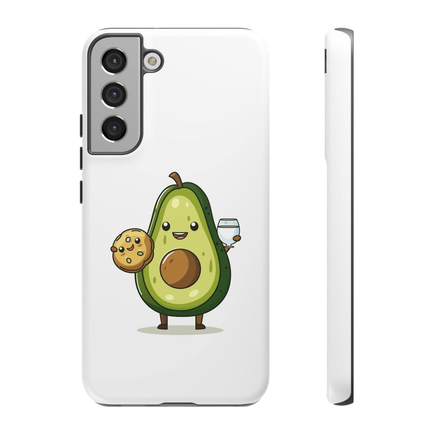 Tough Cases with Cute avocado cartoon character for iPhone, Samsung, and Google case