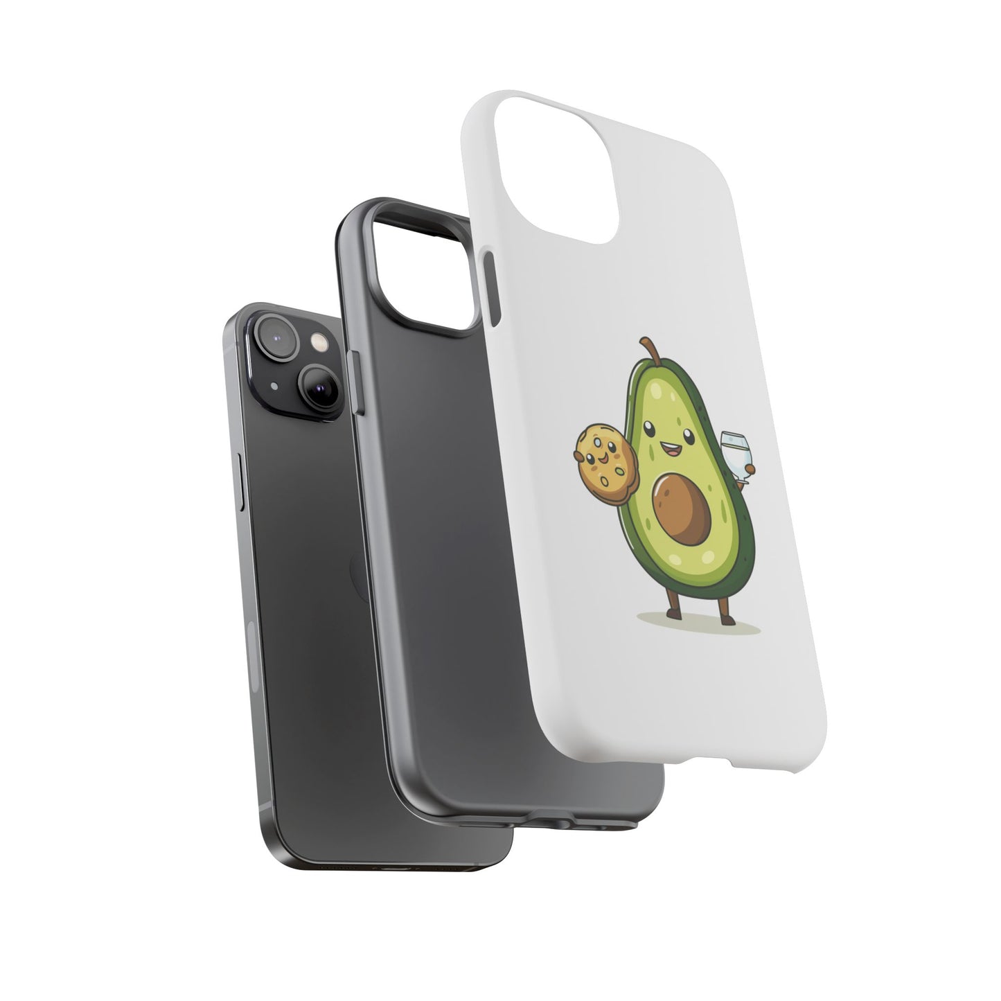 Tough Cases with Cute avocado cartoon character for iPhone, Samsung, and Google case