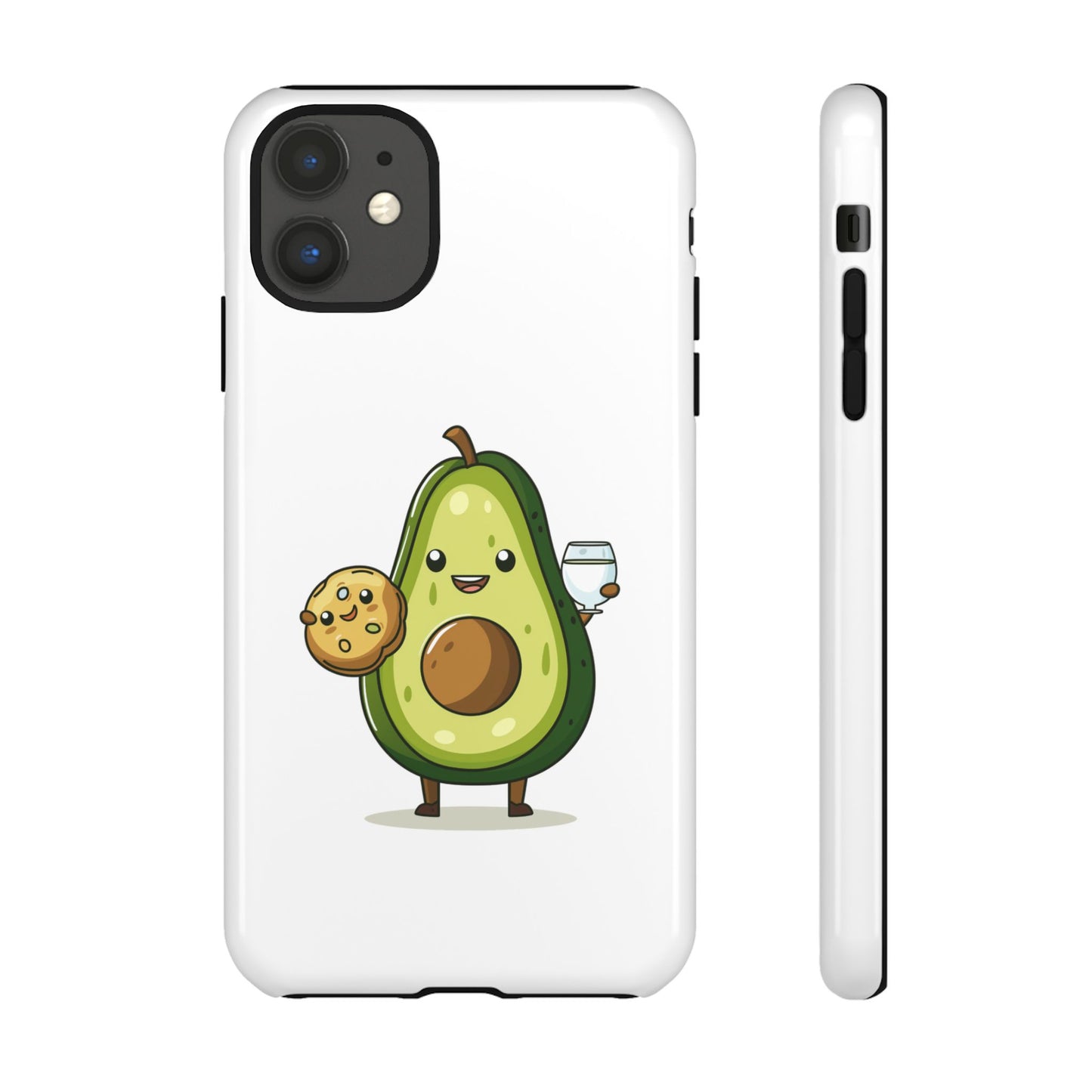 Tough Cases with Cute avocado cartoon character for iPhone, Samsung, and Google case