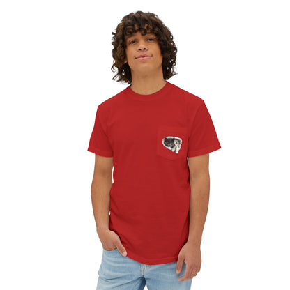 Cute 3D Cats in Pocket T-Shirt - Unisex Garment-Dyed Pocket Tee