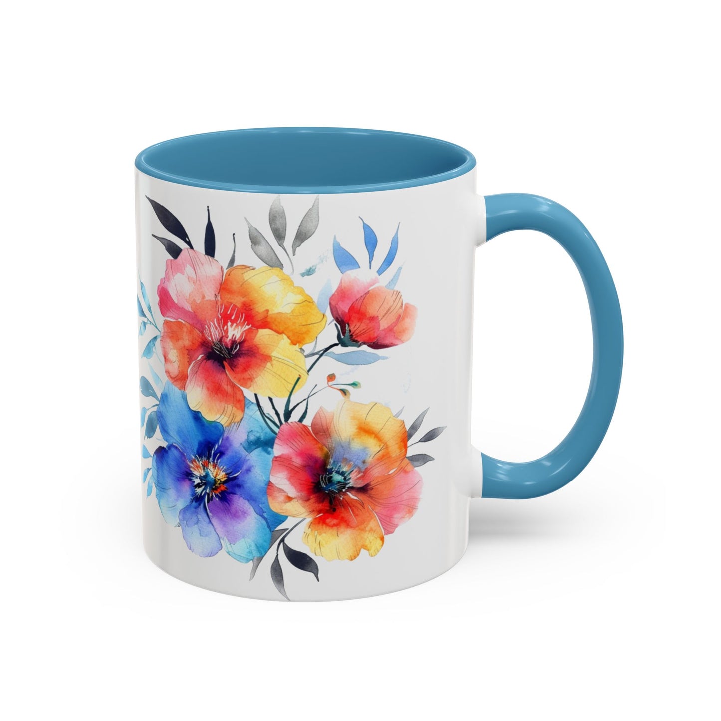 Oil colored  Wildflowers Accent Coffee Mug,  (11oz, 15oz)