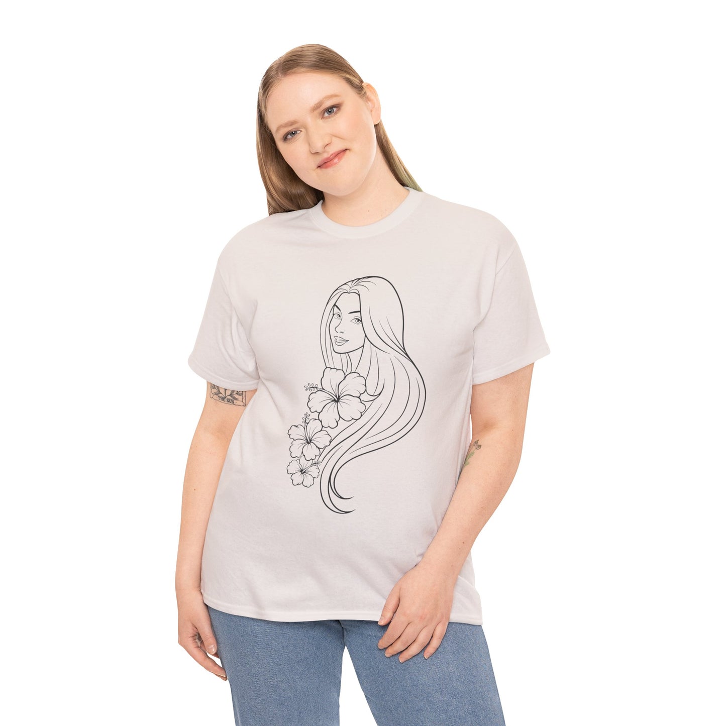 Floral Princess Cotton Tee - Chic Casual Wear - Birthday Gift - Mother's Day Gift