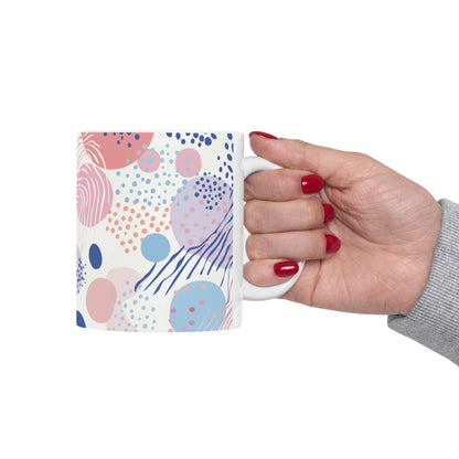 Geometric Shapes Ceramic Mug - (11oz, 15oz)