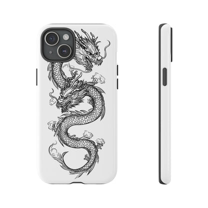 Dragons Phone Cases - Black Ink Tattoo Design of Dragons Tough Cases