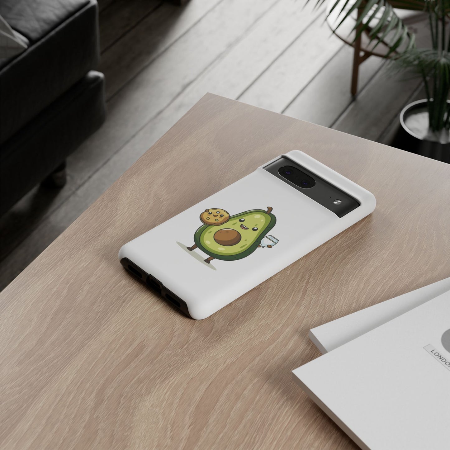 Tough Cases with Cute avocado cartoon character for iPhone, Samsung, and Google case