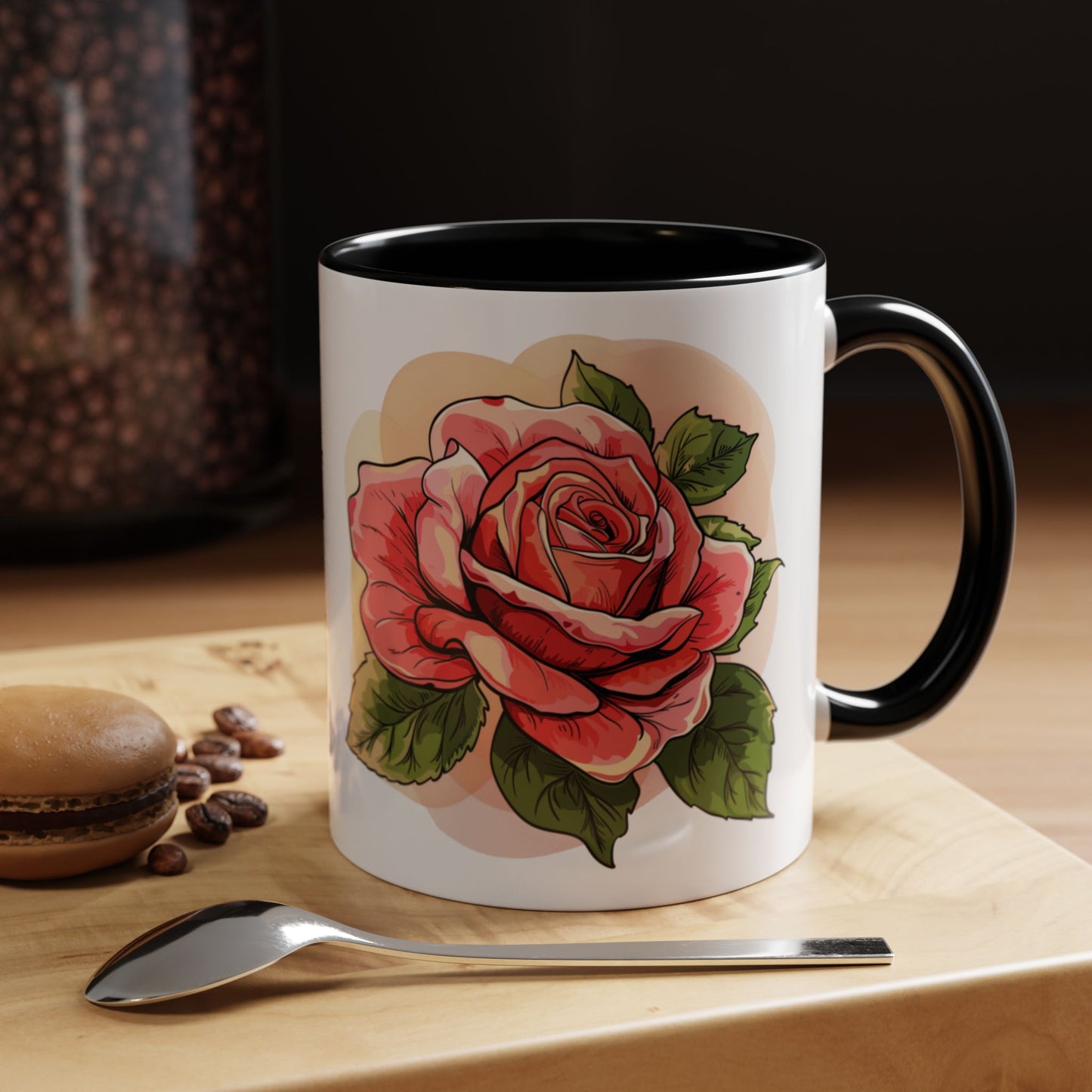 Elegant Floral Accent Coffee Mug - Perfect Gift for Garden Lovers