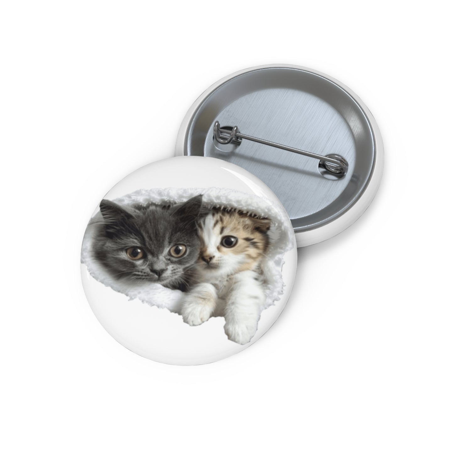 Custom Pin Buttons - Cute Cat Design for Cat Lovers - Paraw