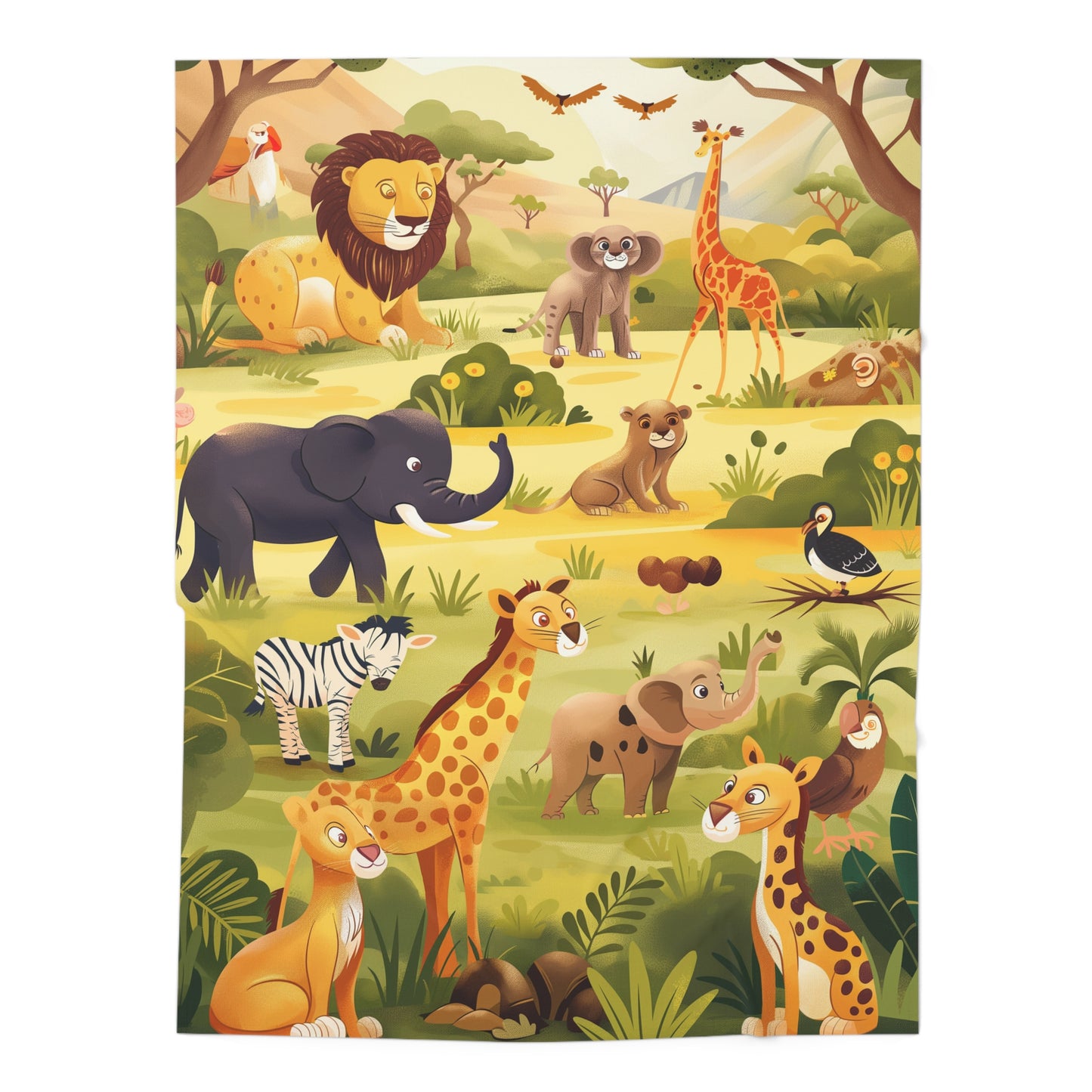 Cute African savannah animals swaddle