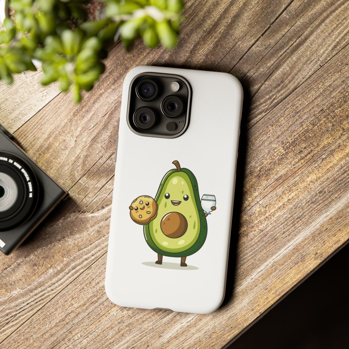 Tough Cases with Cute avocado cartoon character for iPhone, Samsung, and Google case