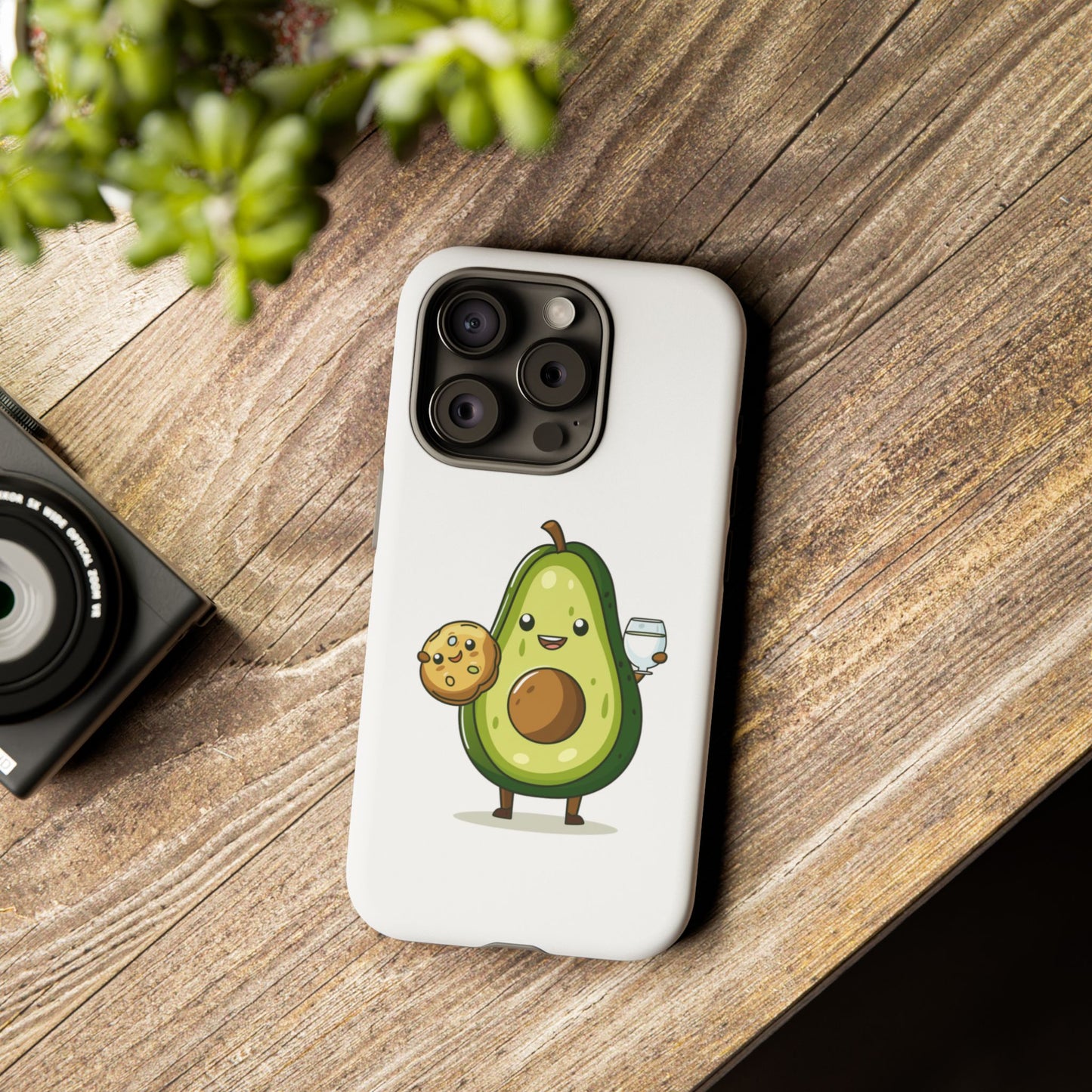 Tough Cases with Cute avocado cartoon character for iPhone, Samsung, and Google case