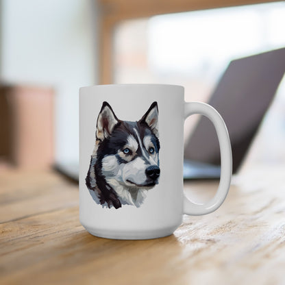 Siberian Husky Dog Coffee Mug - Ceramic Mug, (11oz, 15oz)