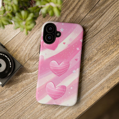 Pink Hearts Phone Case - iPhone, Samsung, and Google case