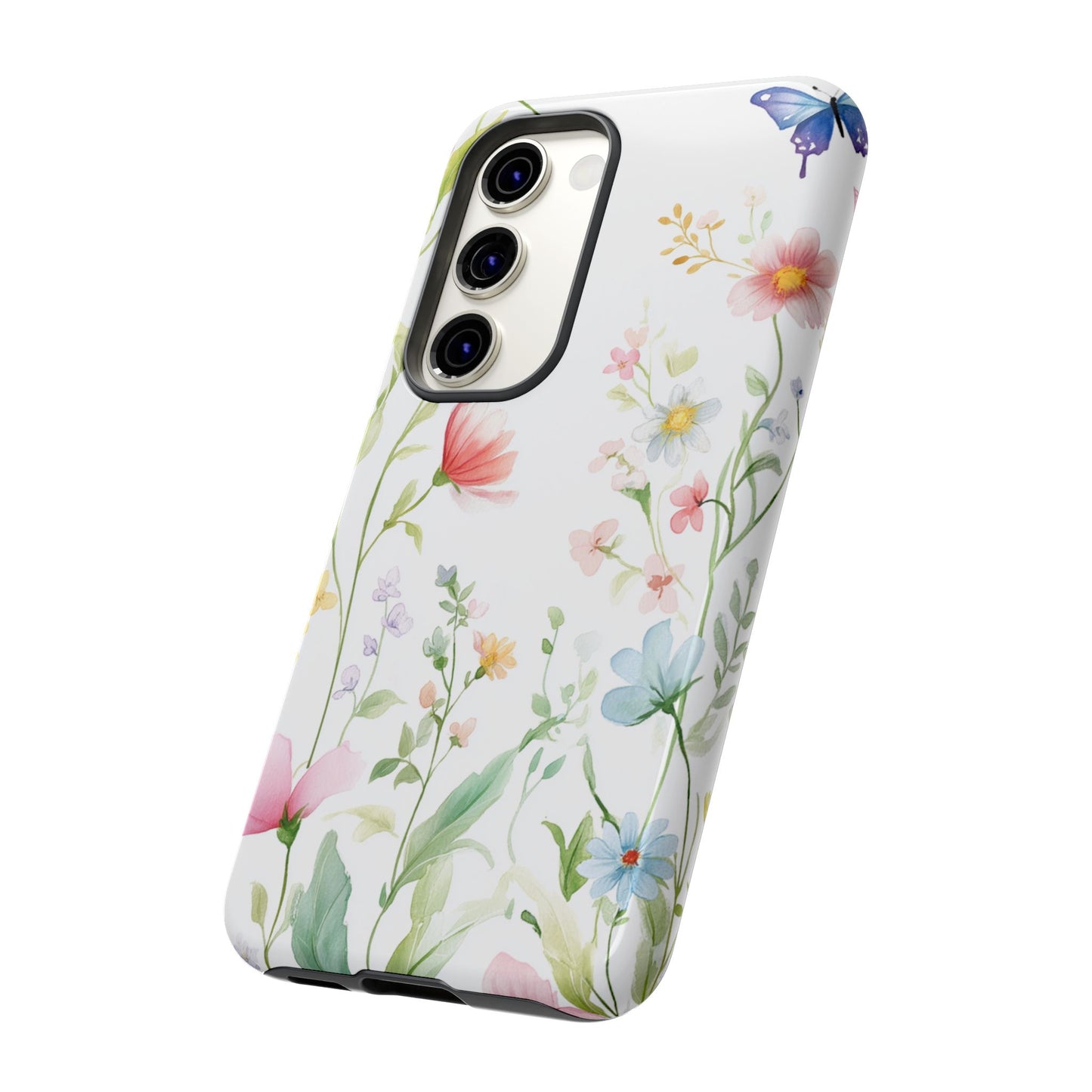 Watercolor Wildflower & Butterfly Phone Case - iPhone, Samsung, and Google case