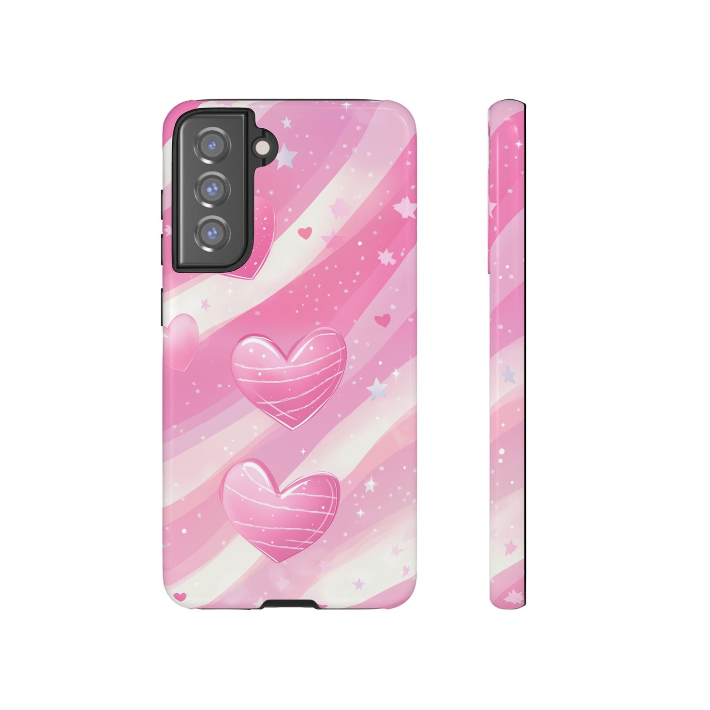 Pink Hearts Phone Case - iPhone, Samsung, and Google case