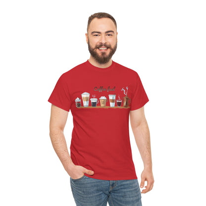 Coffee Cups T-shirt - Unisex Heavy Cotton Tee