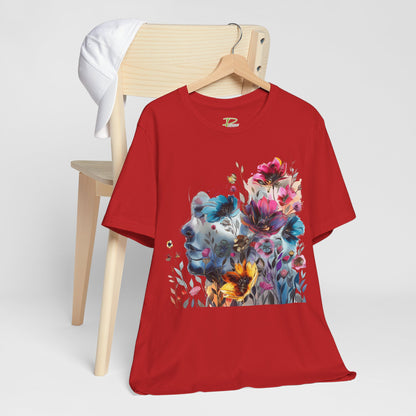 Floral Watercolor T-shirt for Women - Vibrant Artistic Tee - Lightweight Fabric Tee