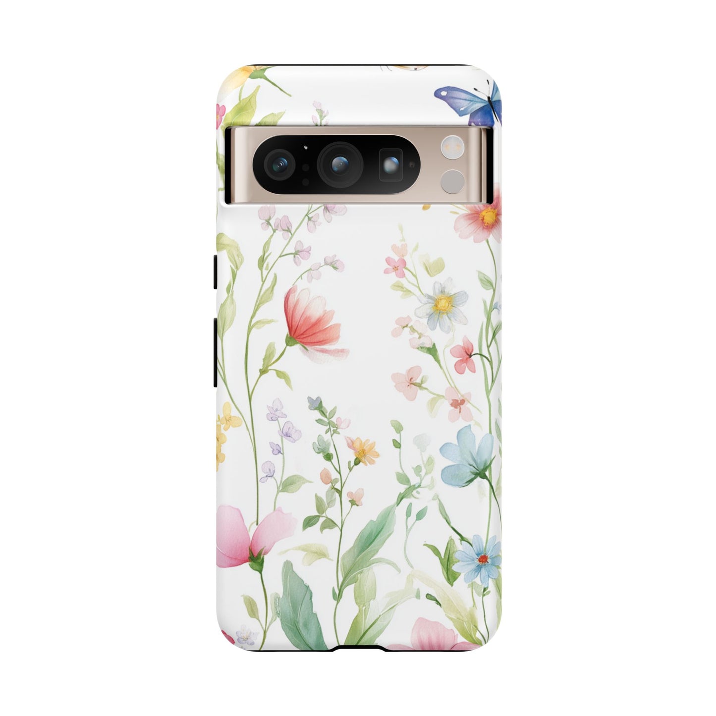 Watercolor Wildflower & Butterfly Phone Case - iPhone, Samsung, and Google case