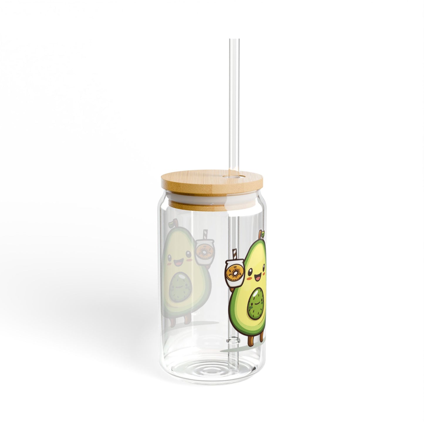 Cute Avocado Sipper Glass, 16oz