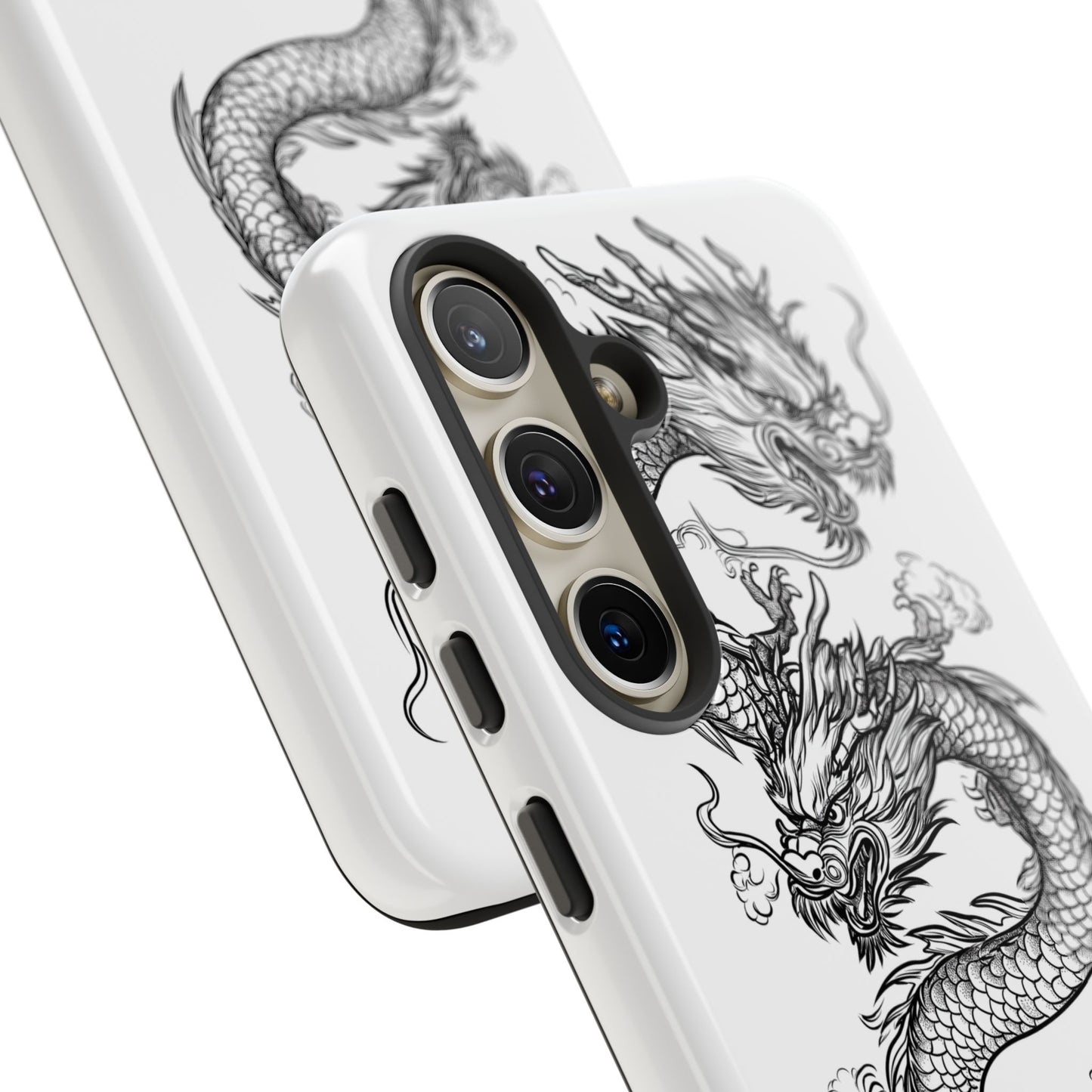 Dragons Phone Cases - Black Ink Tattoo Design of Dragons Tough Cases