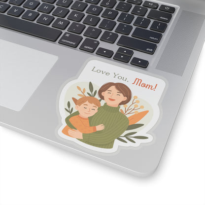 Love You, Mom! Kiss-Cut Stickers - Heartfelt Gifts for Mother's Day