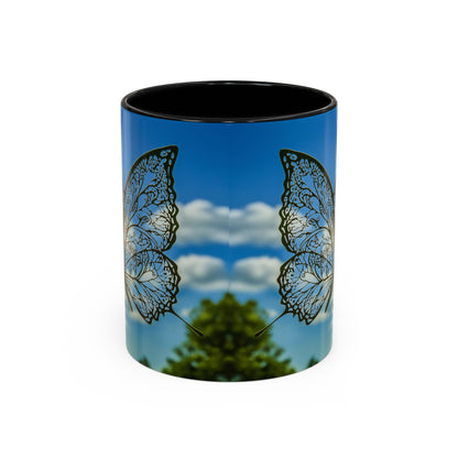 Accent Butterfly Coffee Mug, (11oz, 15oz) - Ceramic Mug