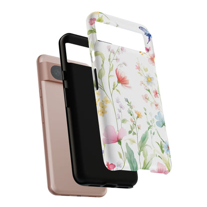 Watercolor Wildflower & Butterfly Phone Case - iPhone, Samsung, and Google case