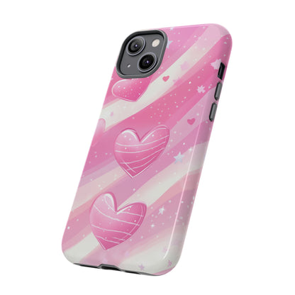 Pink Hearts Phone Case - iPhone, Samsung, and Google case